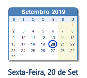 20 setembro 2019 seg